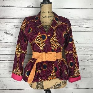 Ankara Ruffled Blazer (Africa/ Tribal Print)